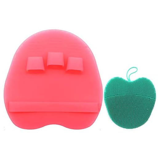 Pure Silicone Body Brush Shower Scrubber Gentle Exfoliating Bath Shower Tool, with Super Soft Manual Facial Cleansing Brush