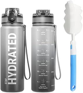 Sahara Sailor Water Bottle, 500ML Motivational Water Bottle, Sport Drinks Bottle with Times to Drink & Lock Cover, Leak Proof, BPA Free, for Gym, School, Cycling (1 Bottle)