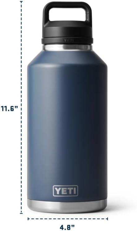 YETI Rambler Bottle with Chug Cap, Navy, 64 oz (1.8 L)