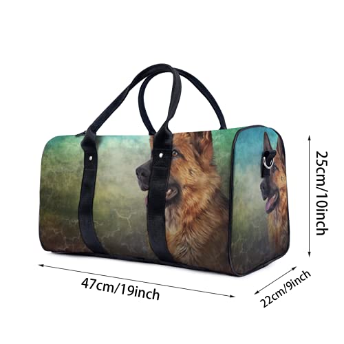 Duitse herder Portret Duffel Bag Reizen Yoga Camping Gym Schoudertassen Sport Handtas Lichtgewicht Canvas Tote Bag… - Image 3