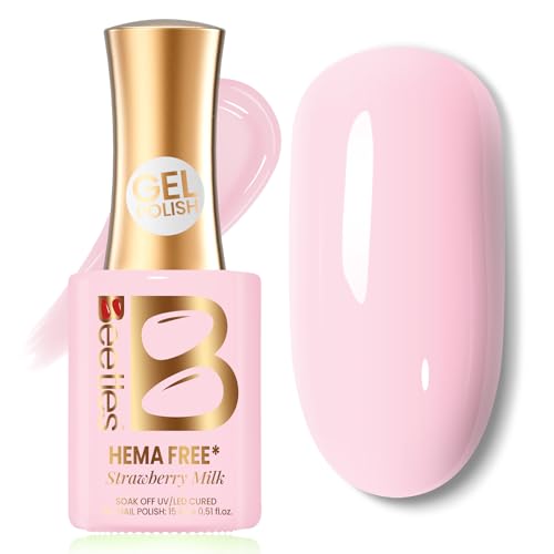 Image of Beetles Milky Pink Gel Nail Polish, Baby Pink Soak Off Gel Polish 15ml | Soft Milky Baby Pink Gel Polish in 15ml Full Size, Designed for Soak Off UV /LED Manicures