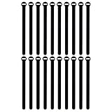 Self-Gripping Cable Ties by Wrap-It Storage, Black, 12 Inch Straps (20-pack) – Reusable Hook and Loo