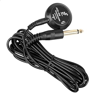 A professional Piezo Contact Microphone pickup with volume control Contact microphones pick up sound by being in direct contact with the sound source With 6.35mm output plug, approx. 3 meters audio cable for connection. Mini piezo pickup transducer, ...