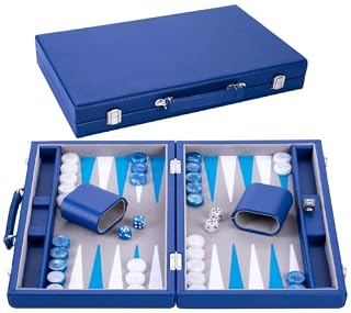 Engelhart backgammon valise simili cuir, 30 pions et dé doubleur