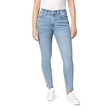 kensie Jeans for Women The Kelsey High-Rise Skinny Raw Edge Hem 28-Inch Inseam, Marina Wash with Destruction, 8