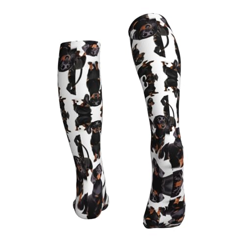 HJLUUFT Dachshund Weiner Haustier Kompressionssocken für Männer und Frauen - Feuchtigkeitstransportsocken, Diabetiker und Neuropathie Socken