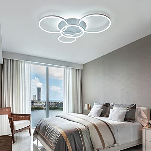 Plafonnier LED moderne doré de 72W dimmable avec télécommande pour grand salon - 4