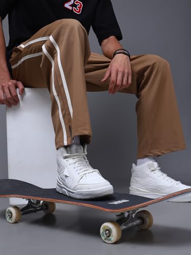 Image of Men's Loose Fit Side Tape Trackpants