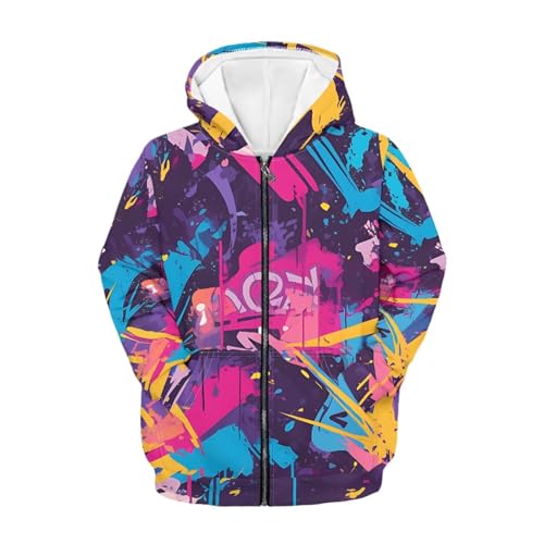 Unisex Kids Zip Up Hoodies for Teens Boys Girls Pullover Hooded Sweatshirt with Pockets for 6-16 Years,S-XL2