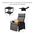 Grand patio Outdoor Recliner with Coffee Table 3-Piece Set 150° Lay Flat with Independent Adjustable Back and Footrest Removable Olefin Cushion Flip-Up Table Wicker, Grey 3PCS