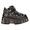 New Rock Newrock 106 S1 Unisex Metallic Black Classic Leather Biker Gothic Boots