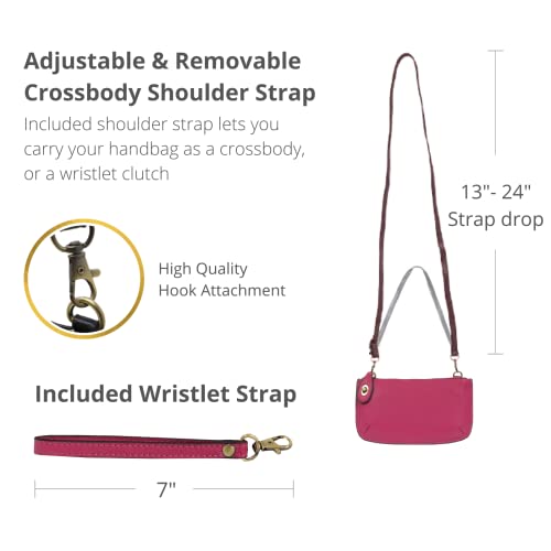 Image of Joy Susan Women's Fashion Purse Mini Crossbody Wristlet Clutch Handbag - Fuchsia