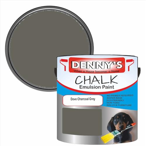 Premium Interior Wall & Furniture Chalk Paint – Dove Charcoal Grey – Rich Matt Finish, Durable & Washable, Low Odour, Ideal for Living Rooms, Bedrooms & Hallways (500ML Tin)