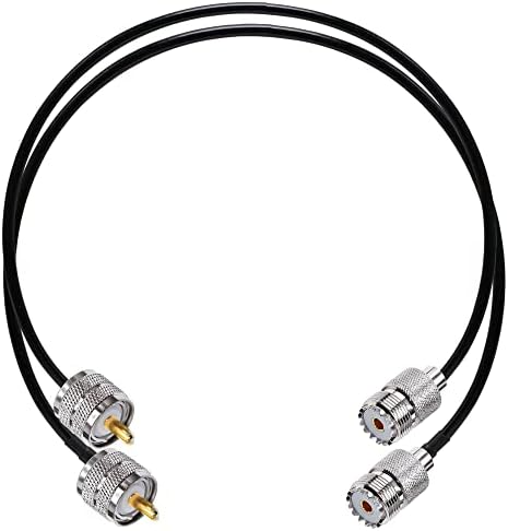 TUOLNK PL259 Jumper Cable RG58 PL-259 UHF Male to Female Low Loss SO239 CB Radio Cable 20inch(50cm) for Antenna Scanners Network Analyzer 2 Pack