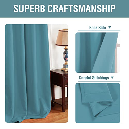 Image of H.VERSAILTEX Blackout Curtain for Living Room Thermal Insulated Window Treatment Curtain Extra Long 108 inch Length Energy Saving Solid Grommet Top Blackout Drape, One Panel, Storm Blue, 52 inchW x 108 inchL