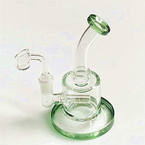 Mosi Mimi Mini Plataformas de Dab de Aceite de 6 Pulgadas en línea Perc de Vidrio Grueso Bong 14mm tubería de Agua Conjunta con Banger de Cuarzo (Verde) Cover