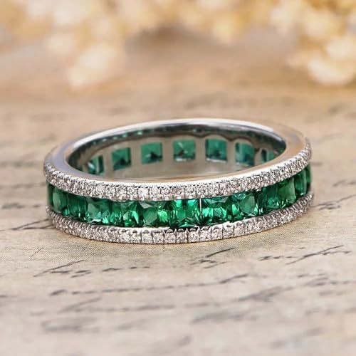 Full Princess Cut Cubic Zirconia Rings for Female Luxury Engagement Jewelry Daily Accessories4