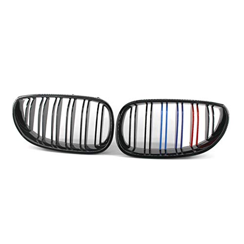 1 Paar M-Style Gloss Black Front Doppel Felgen Gitter Grill für E60 5er M5 03-09