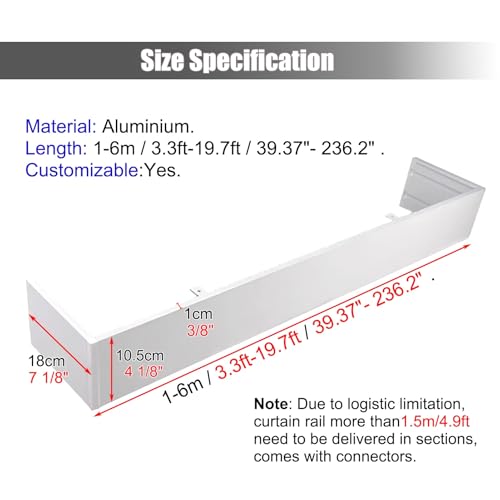 Cenefa de techo para cortina panel embellecedor y caja decorativa de 190cm 2
