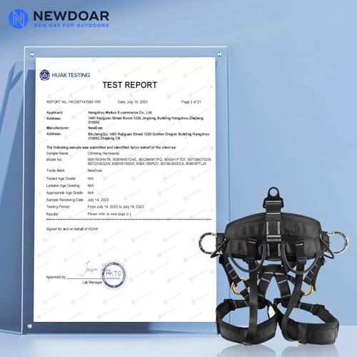 NewDoar UIAA & CE Certified Climbing Harness, Mountaineering Rock Climbing Harness, Half Body Harness for Rappelling Fire Rescuing Tree Climbing - Image 2