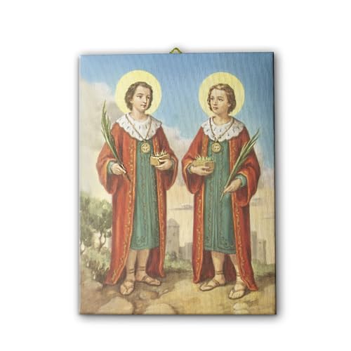 Toile picturale Santi Medici Fratelli Bonella un cadeau spirituel d'Italie 30x40