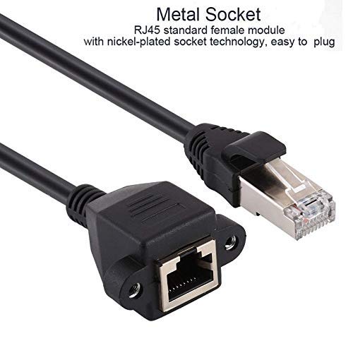 Image of Ethernet Extension Cable, Cat 6 Ethernet Lan Network Cable Support Cat6 / Cat5e / Cat5 Standards, RJ45 Extension Cable Male to Female (30CM)(Black)