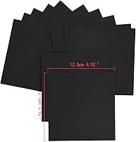 Vista 4 de Cuaderno de bocetos de papel negro de 4.9 x 4.9 pulgadas, 30 hojas (180gsm/110 libras), cuaderno de bocetos de papel pesado de alta calidad, libro