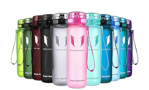 Super Sparrow Borraccia Sportiva & Bottiglia Bambini Senza Perdite - 750ml Bottiglia Acqua Plastica Riutilizzabile - Senza BPA