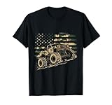 Monster Truck Camo USA Flag Patriotic July 4th Adventure T-Shirt