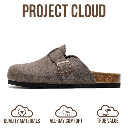 Image of Project Cloud 100% Genuine Leather Footbed Clogs for Women - Memory Foam Arch Support Slippers for Women - Trendy Slip-ons Women's Mules & Clogs Sandals