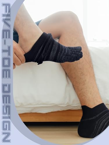 Image of Fourluoo 3 /6 Pairs Women Toe Socks Cotton Breathable Ankle Five Toe Socks for Men Women Athletic Running