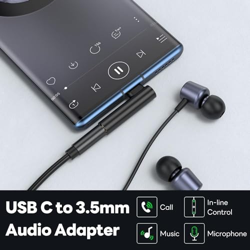 Image of iQOO Type C to 3.5mm Audio Jack Adapter | USB-C to Aux Headphone Converter with DAC Chip | Supports Mic & Volume Control | Compatible with iQOO 13, Neo 10, Z10, Vivo & Android