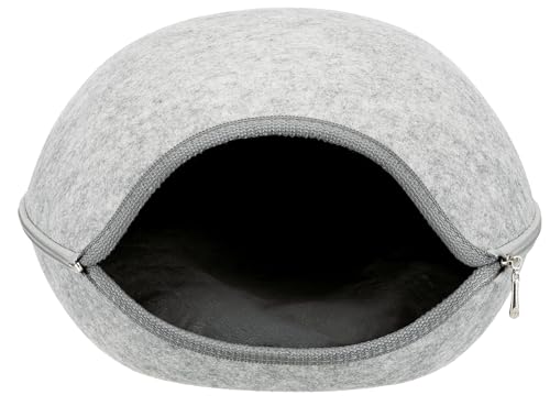Trixie 36316 Kuschelhöhle Luna, Filz, 40 × 24 × 46 cm, hellgrau