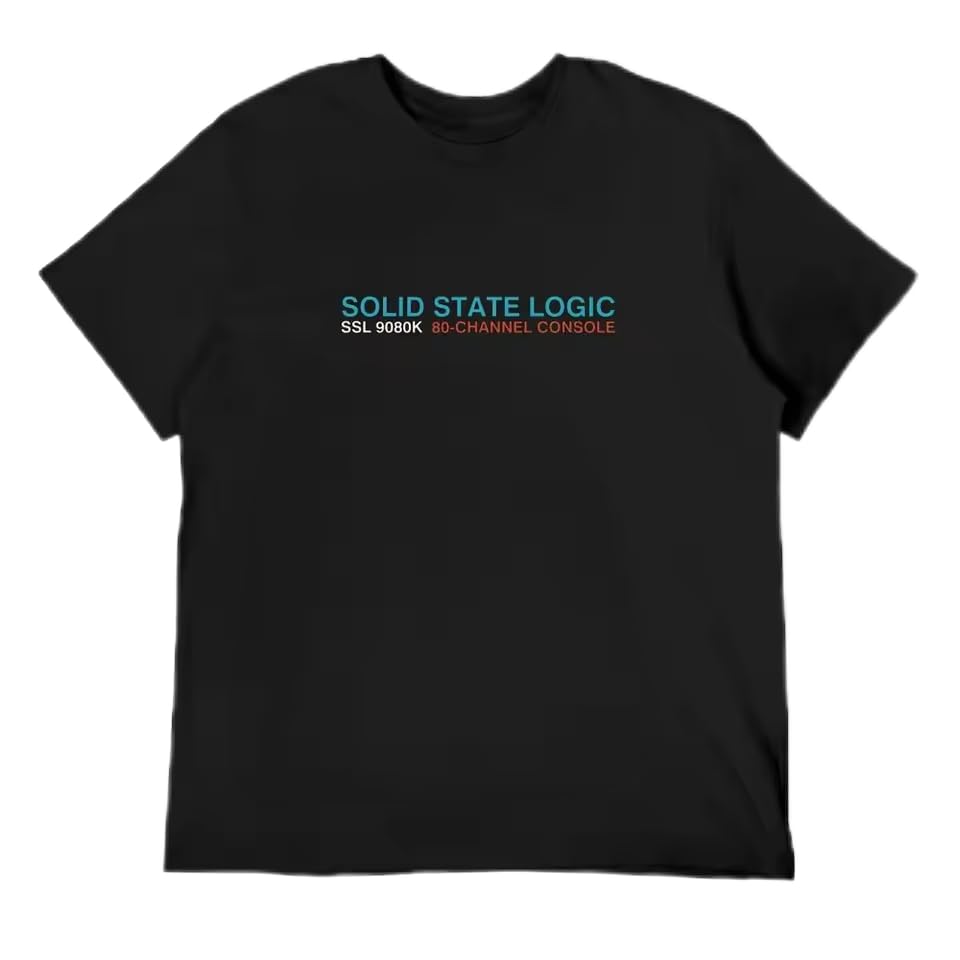 Printed Crew Neck T-Shirt Solid State Logic Colorful T-Shirt Black S
