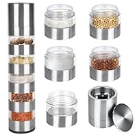 bssmmai 5 in 1 Camping Gewürze Set Mini Nachfüllbar, Reise Gewürzset, Gewürze Camping Gadgets Klein, Reise Gewürzstreuer Nachfüllbar, Mini Gewürzmühle, Neuheiten 2025 Gadgets für Wohnmobil