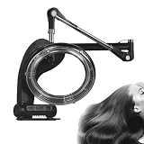 Casco Secador de Pelo Profesional - PPLDABNK Secador De Pelo De Salón De 1200 W De Grado Comercial: Montaje En Pared Con Calentamiento Orbital Y Pantalla LCD HD Para Un Control De Temperatura Uniforme Y Ajustable.,Black