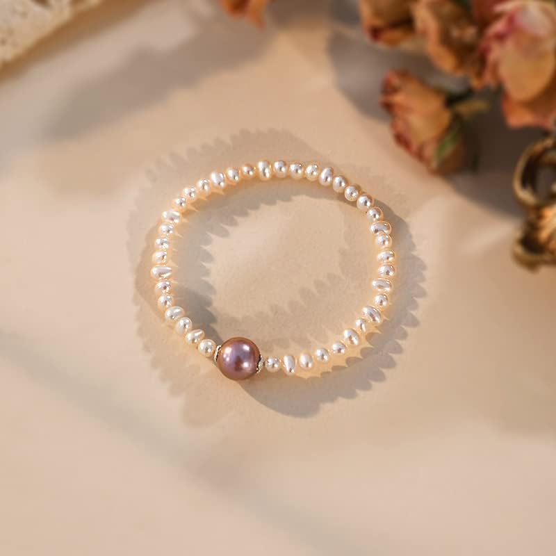 Natural Freshwater Pearl Edison Purple Pearl Bracelet Fashion Jewelry for Women Gifts