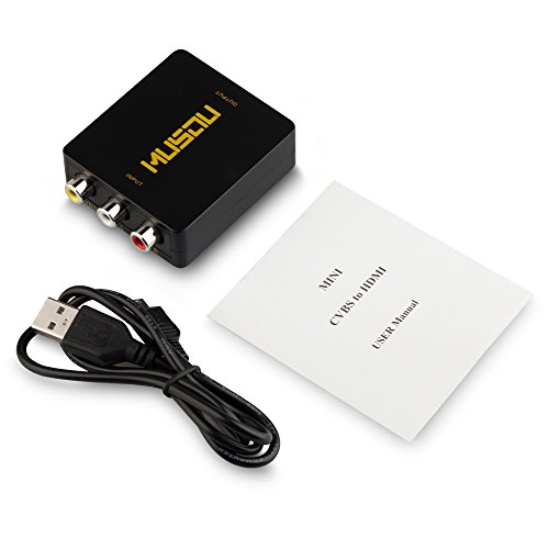 Musou RCA AV Composite to HDMI Video Audio Converter Adapter Mini RCA to HDMI Box Support 1080P for TV/PC/PS2/Blue-Ray DVD,Black - Thumbnail 6