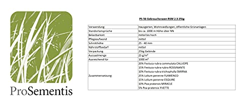 Foto von ProSementis Rasensamen Gebrauchsrasen PS-56 25kg I Sport- und Spielrasen Saatgut Samen für Neuansaat und Nachsaat I schnellwachsende Gras Sportrasensamen RSM 2.3 I PS-56