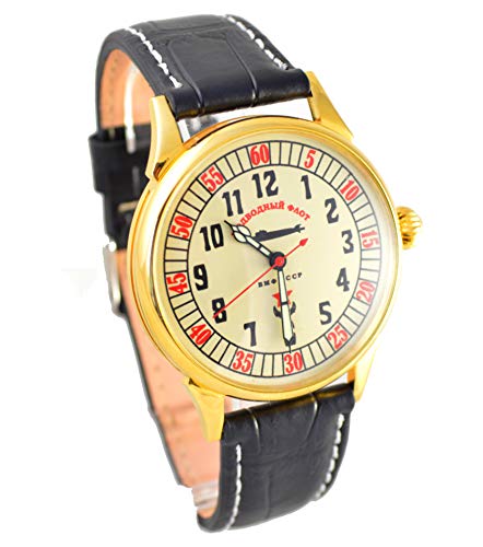 Raketa Submarine Fleet Vintage Rare Limited Edition Mens Wrist Watch Ussr (Classic Black Strap) #TOP6