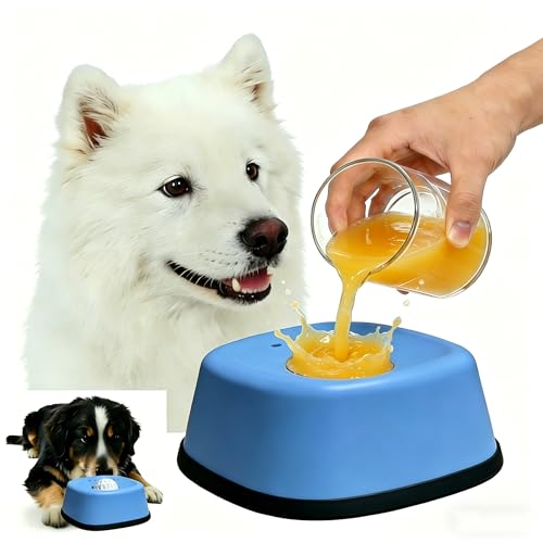 Dog Lick Bowl with Rolling Ball Slow Feeder Dog Licking Bowl for Liquid Treats Bone Broth Yogurt Anti-Slip Interactive Lick Toy Post-op Nutrition & Anxiety Relief for Small Medium Large Breeds