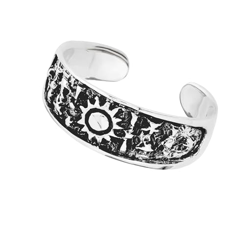 Anillo de pie de plata de ley 925 NKlaus estilo celta gótico y diseño de cielo estrellado