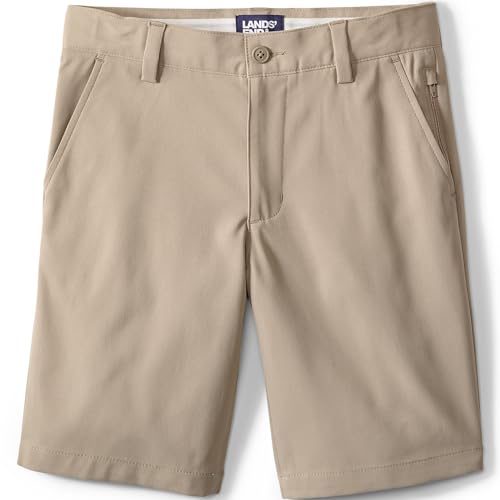 Lands End Boys Classic Active Performance Chino Shorts 6 Khaki