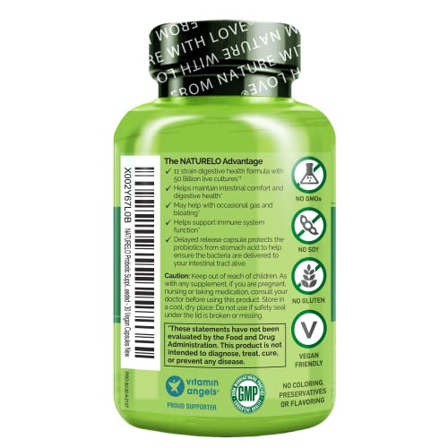 Naturelo Probiotic Supplement And Digestive Enzymes Support Supplement Bundle - 120 Vegan Capsules #TOP1