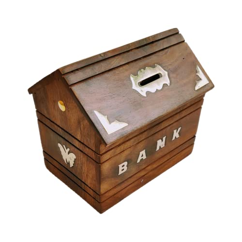 Kaliyar Decors : Hut Shape Piggy Bank For Adults Wooden Money Bank Coin Box For Kids With Lock Gifts For Boys, Girls & Adult - 6 Inches - Sheesham Wood, Antique (B09H621PPD) Amazon Price History, Amazon Price Tracker