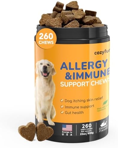 Dog Allergy Chews 260Ct - 23oz Dog Supplements for Itchy Skin and...
