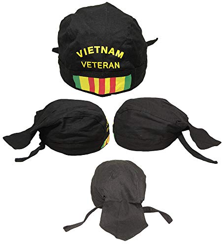 Vietnam Veteran Black Do Rag Doo Rag Skull Cap Head Wrap #TOP27