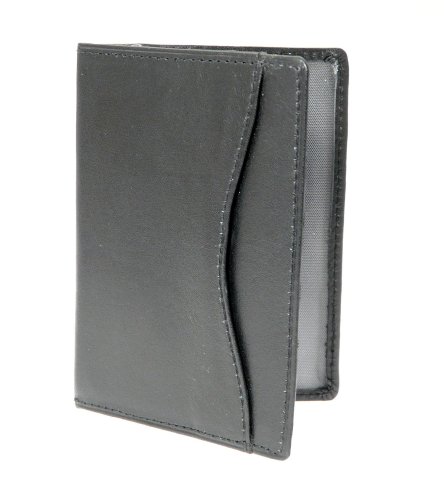 Genuine Leather Travel Pass/Oyster/Credit Card Holder Wallet - BLACK Color2