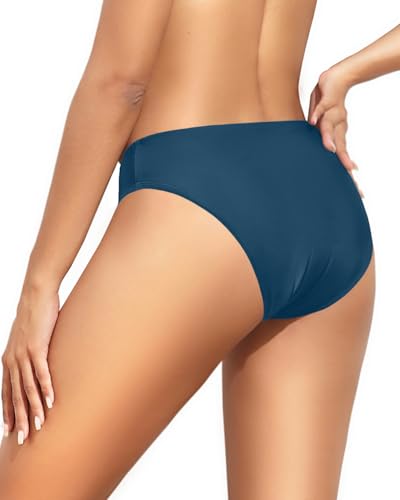 Image of Women Bikini Bottom Full Coverage Bathing Suit Bottoms Swimsuit Bottom | Low Waist Design, Side Strap Cutout, Full Rear Coverage, Secure Fit, Soft Breathable Fabric