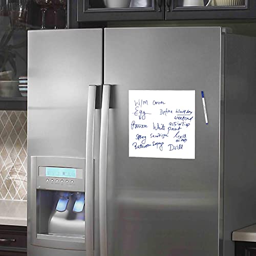 Image of WallDesign Vinyl Magnetic White Board Planner Sheet (30X30Cm, Square) with Marker Pen - Dry Erase Flexible Writing Film for Kitchen Fridge /Office Godrej /Metal Wardrobe